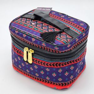 Soho Beauty Paisley Red Purple Makeup Storage Bag